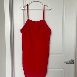 Linen Blend Orange Summer Dress